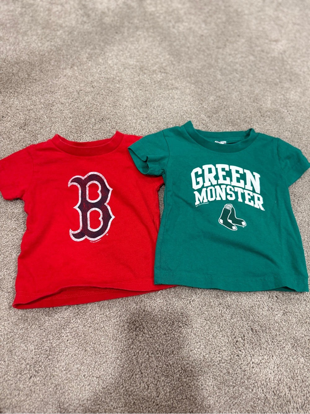 Set of 2 MLB Red Sox T-Shirts- Size 9-12 months